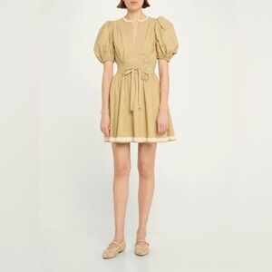 Ulla Johnson Wilda Embroidered Puff-Sleeve Mini Dress